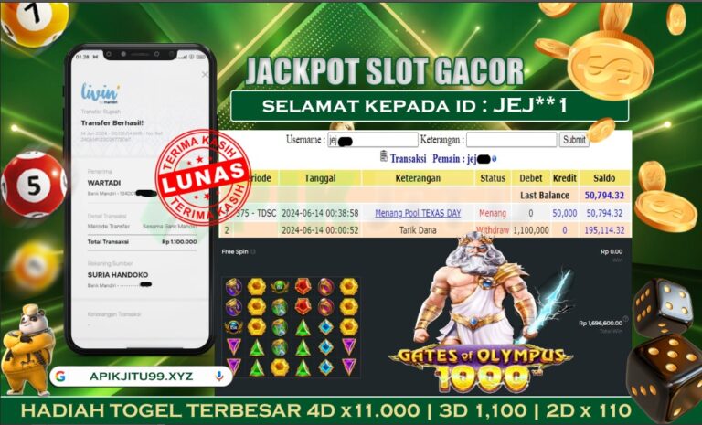 SLOT GATES OF OLYMPUS 1000 – APIKJITU 14 JUNI 2024