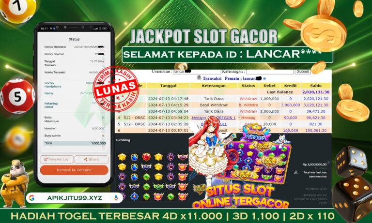 Bukti JP Slot starlight princess 1000 – APIKJITU 14 JULI 2024